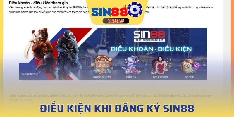 Điều kiện để tạo lập tài khoản SIN88